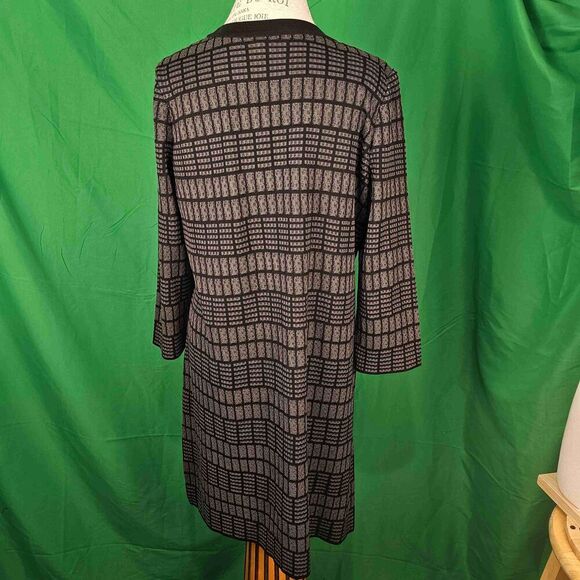 Misook Womens Black Gray Long Cardigan Duster Sweater Medium - Picture 2 of 6